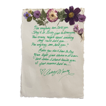 Load image into Gallery viewer, One-of-a-kind Handwritten Lyrics
