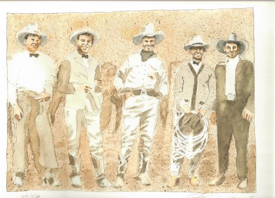 Rodeo Cowboys - Limited Edition Lithograph